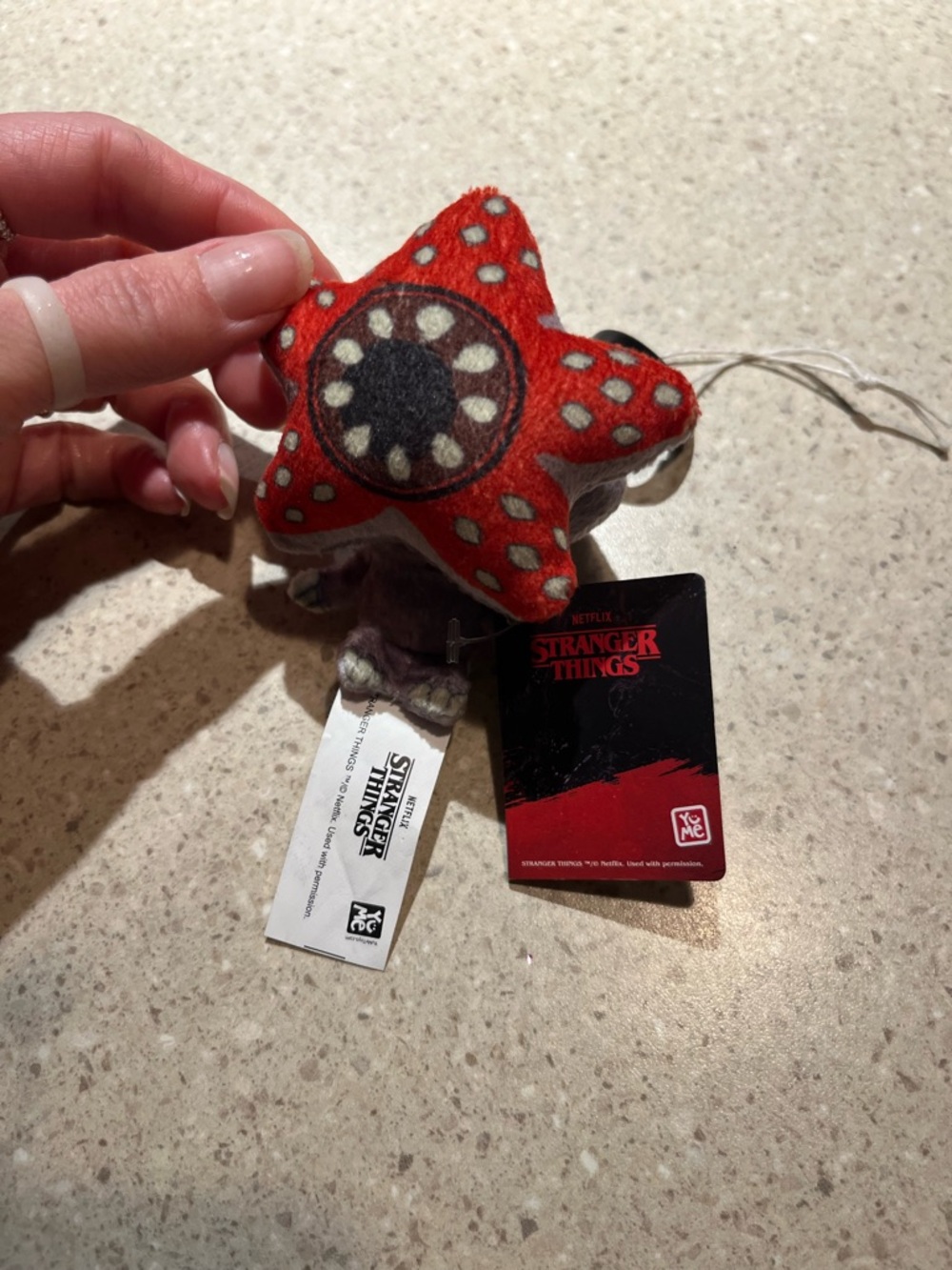 Stranger Things Demogorgon Star Plush Keychain - Red & Black